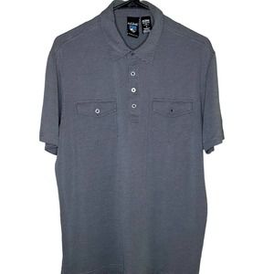 Kuhl Polo Shirt Mens Medium Gray Chest Pockets Lightweight Outdoor Casual